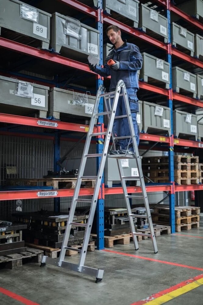 Roossien Aluminium klapladder, 2x6 sporten