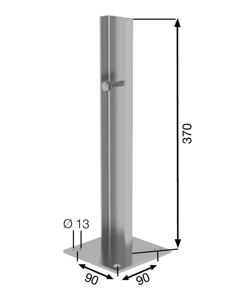 Roossien RVS voetplaat voor kooiladder