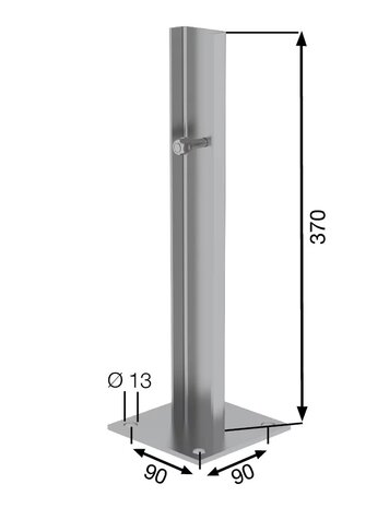 Roossien RVS voetplaat voor kooiladder