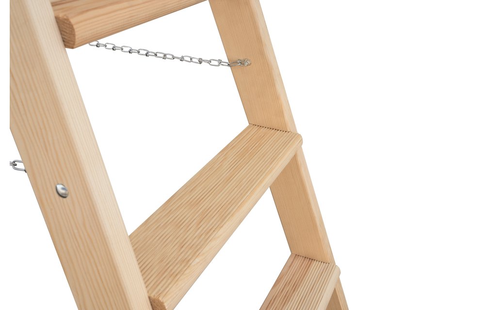 Houten dubbele trapladder, 2x5 treden