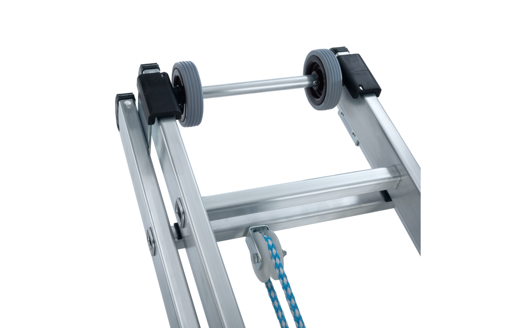 3-delige aluminium optrekladder, 3x14 sporten
