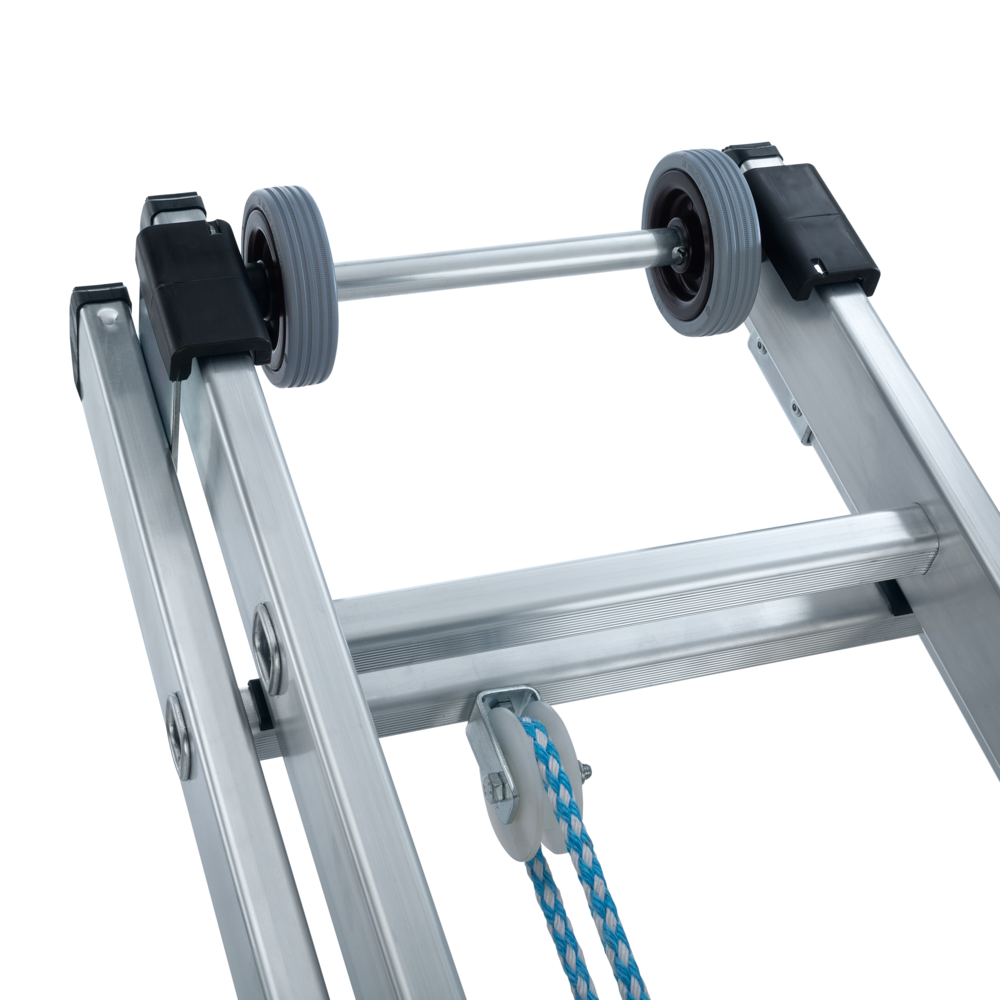 Munk 2-delige aluminium optrekladder, 2x18 sporten
