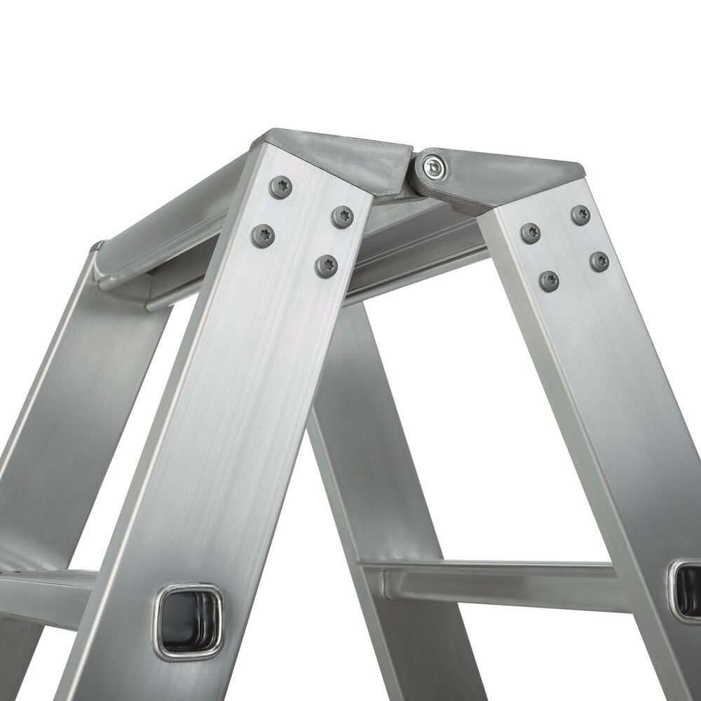 Roossien Aluminium dubbele trap, 2x12 treden Roossien Aluminium dubbele trap, 2x12 treden