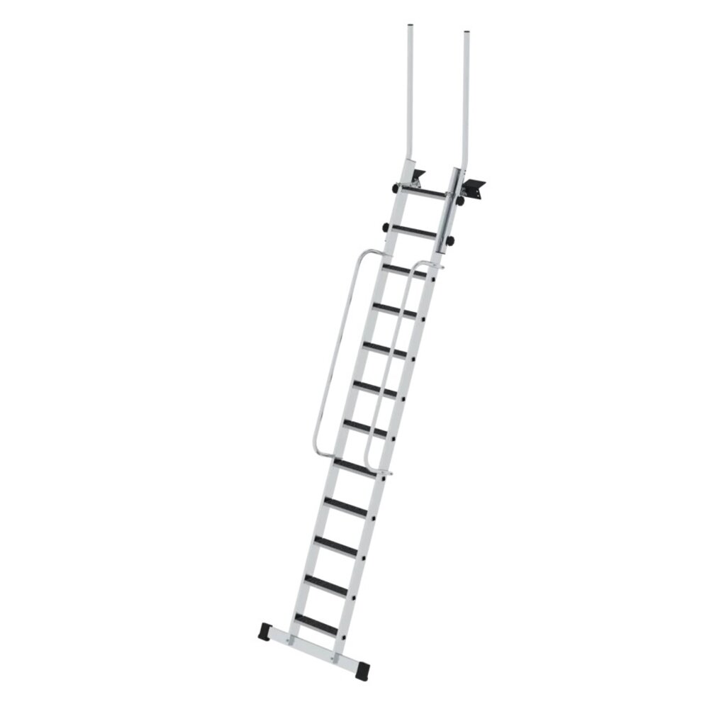 Munk Aluminium toegangstrapladder met leuningen, 12 treden R13 Munk Aluminium toegangstrapladder met leuningen, 12 treden R13
