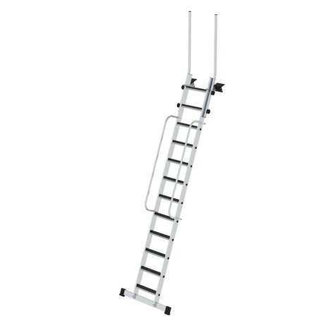 Munk Aluminium toegangstrapladder met leuningen, 12 treden R13 Munk Aluminium toegangstrapladder met leuningen, 12 treden R13