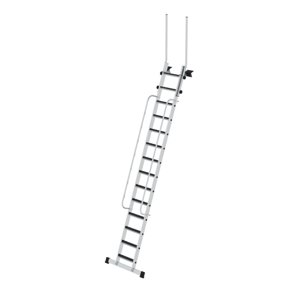 Roossien Aluminium toegangstrapladder met leuningen, 14 treden R13