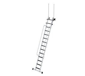 Munk Aluminium toegangstrapladder met leuningen, 14 treden R13 Munk Aluminium toegangstrapladder met leuningen, 14 treden R13