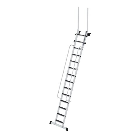 Roossien Aluminium toegangstrapladder met leuningen, 14 treden R13