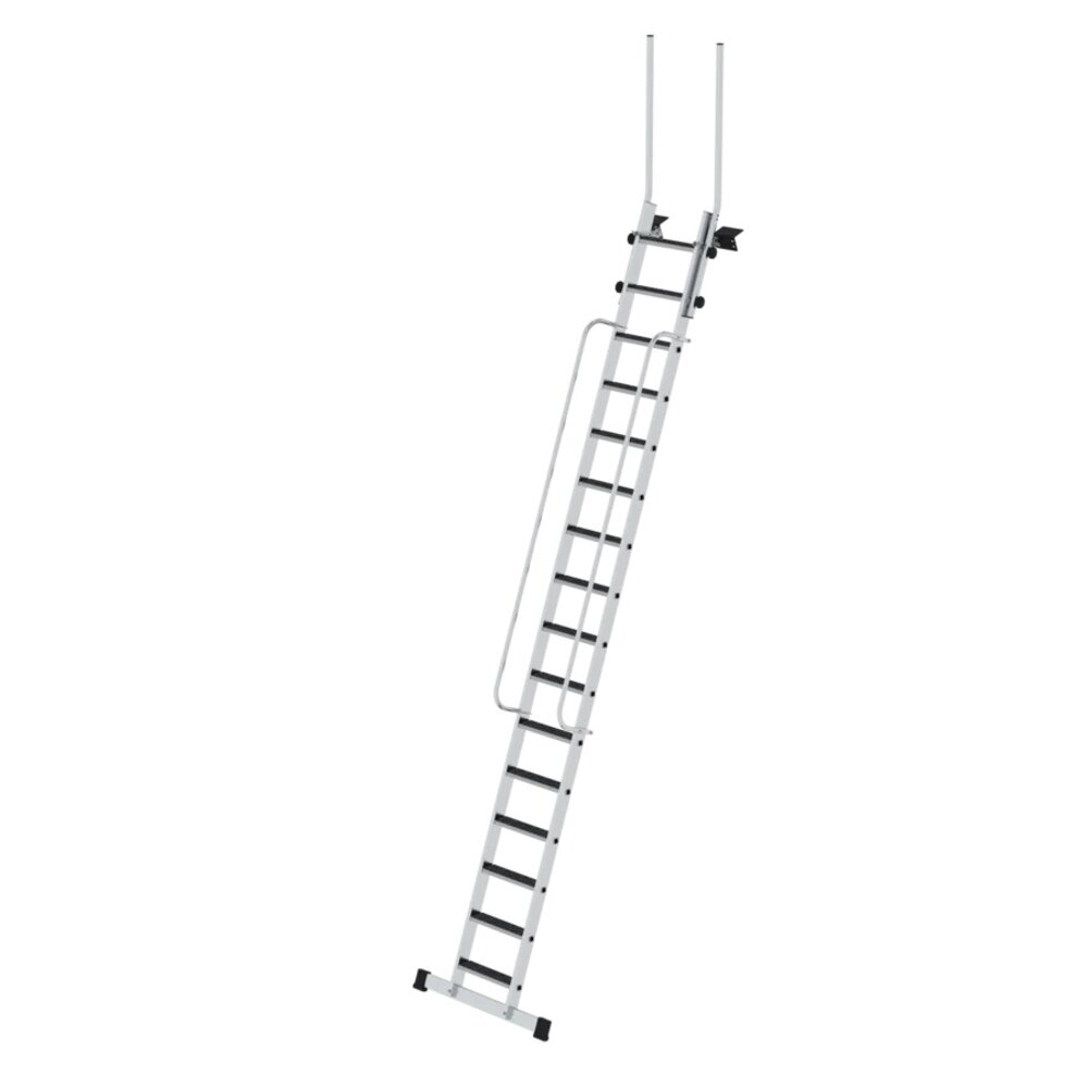 Roossien Aluminium toegangstrapladder met leuningen, 16 treden R13 Roossien Aluminium toegangstrapladder met leuningen, 16 treden R13