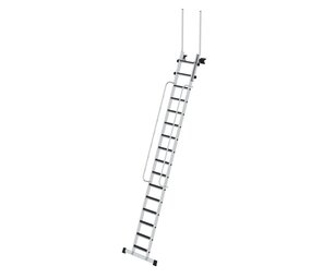 Munk Aluminium toegangstrapladder met leuningen, 16 treden R13 Munk Aluminium toegangstrapladder met leuningen, 16 treden R13