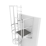 Roossien Kooiladder met zijwaarts bordes