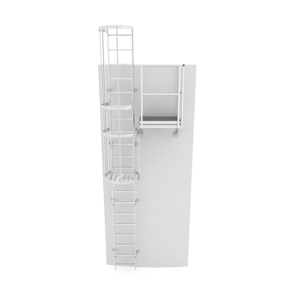 Roossien Kooiladder met zijwaarts bordes