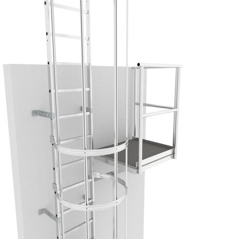 Roossien Kooiladder met zijwaarts bordes