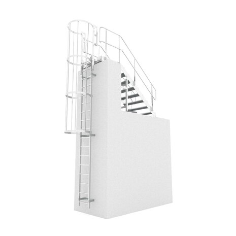 Roossien Kooiladder met vaste trap Roossien Kooiladder met vaste trap