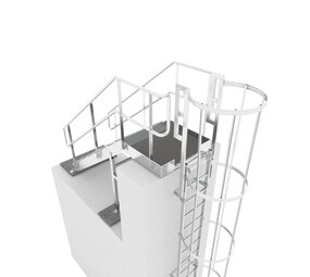 Roossien Kooiladder met vaste trap Roossien Kooiladder met vaste trap
