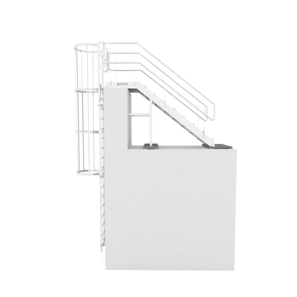 Roossien Kooiladder met vaste trap Roossien Kooiladder met vaste trap