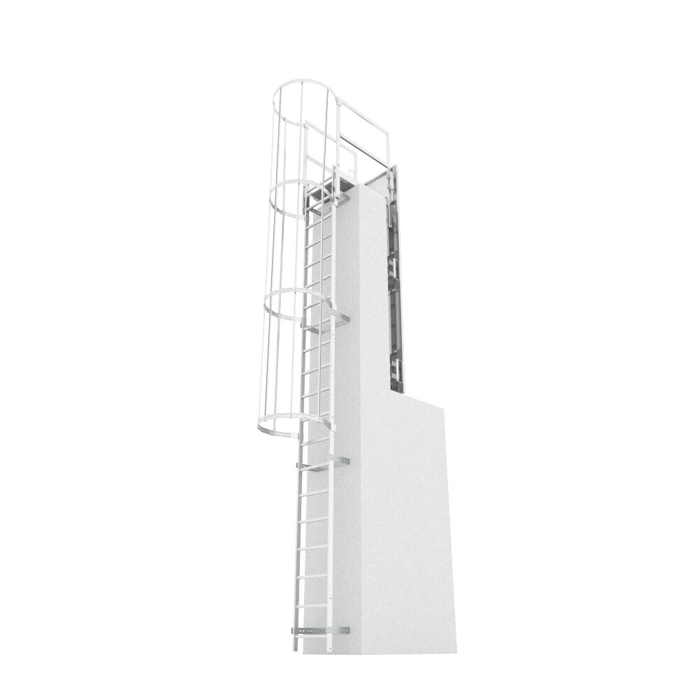 Roossien Kooiladder met hoog overstapbordes Roossien Kooiladder met hoog overstapbordes