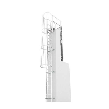 Roossien Kooiladder met hoog overstapbordes Roossien Kooiladder met hoog overstapbordes