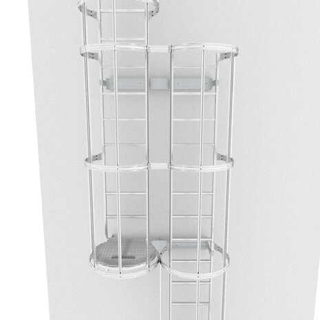 Roossien Kooiladder met rustbordes voor toegang silo Roossien Kooiladder met rustbordes voor toegang silo