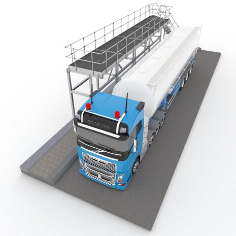 Roossien Vast opgestelde bordestrap voor wasplaats tankwagens Roossien Vast opgestelde bordestrap voor wasplaats tankwagens
