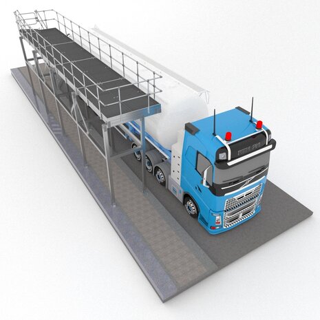 Roossien Vast opgestelde bordestrap voor wasplaats tankwagens Roossien Vast opgestelde bordestrap voor wasplaats tankwagens