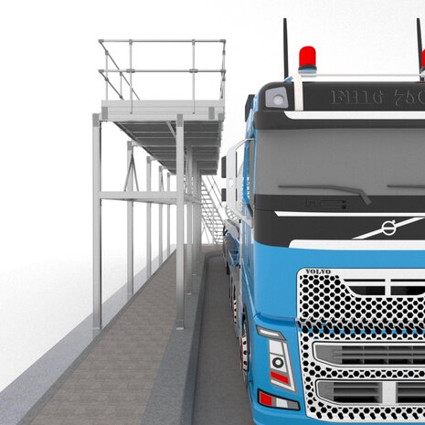 Roossien Vast opgestelde bordestrap voor wasplaats tankwagens Roossien Vast opgestelde bordestrap voor wasplaats tankwagens