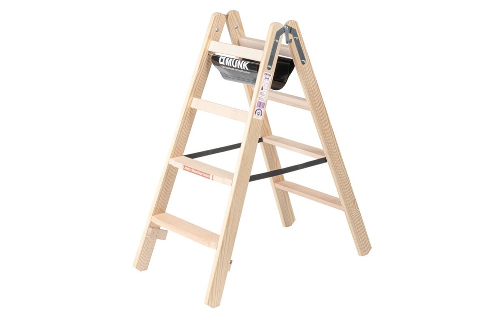 Houten dubbele trapladder, 2x4 treden
