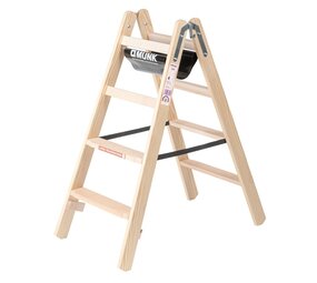 Munk Houten dubbele trapladder, 2x4 treden Munk Houten dubbele trapladder, 2x4 treden