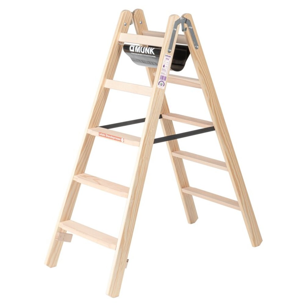 Houten dubbele trapladder, 5 treden — Houten ladders — Ladder.nl