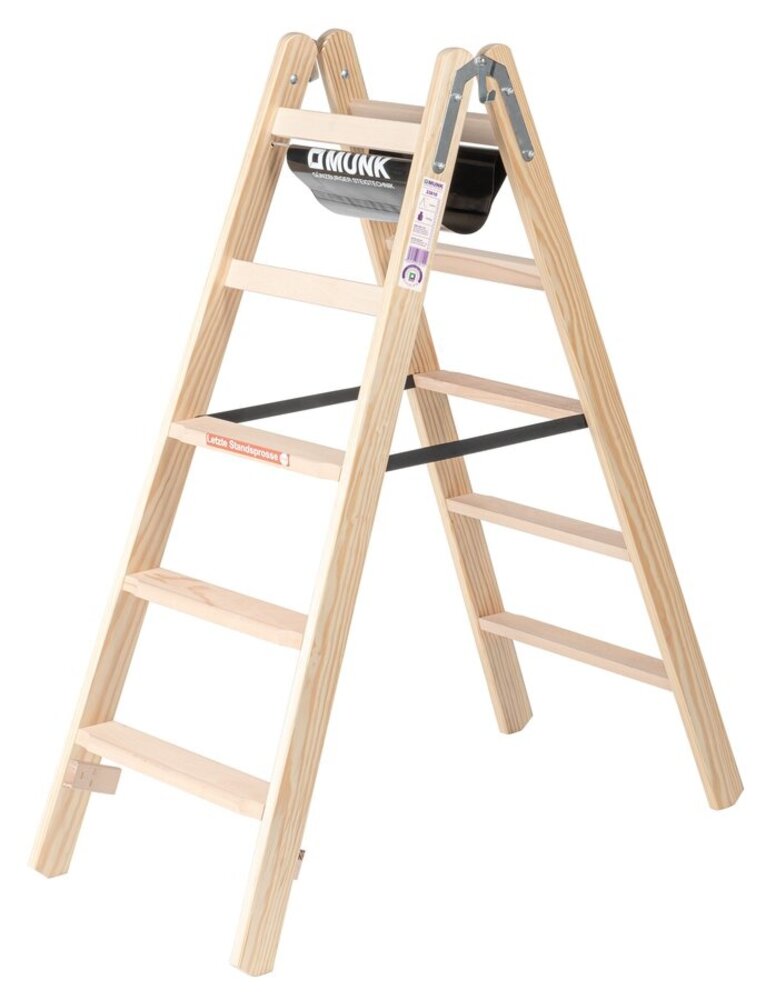 Munk Houten dubbele trapladder, 2x5 treden Munk Houten dubbele trapladder, 2x5 treden