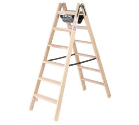 Munk Houten dubbele trapladder, 2x6 treden Munk Houten dubbele trapladder, 2x6 treden