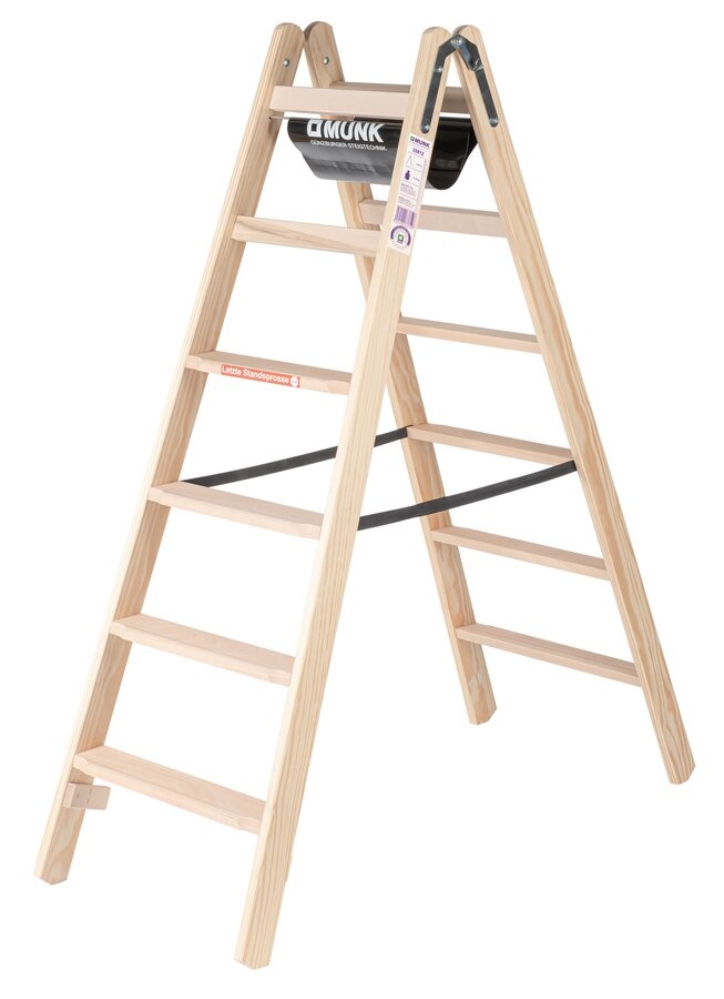 Houten dubbele trapladder, 2x6 Houten ladders |