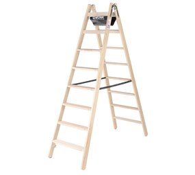 Roossien Houten dubbele trapladder, 2x8 treden
