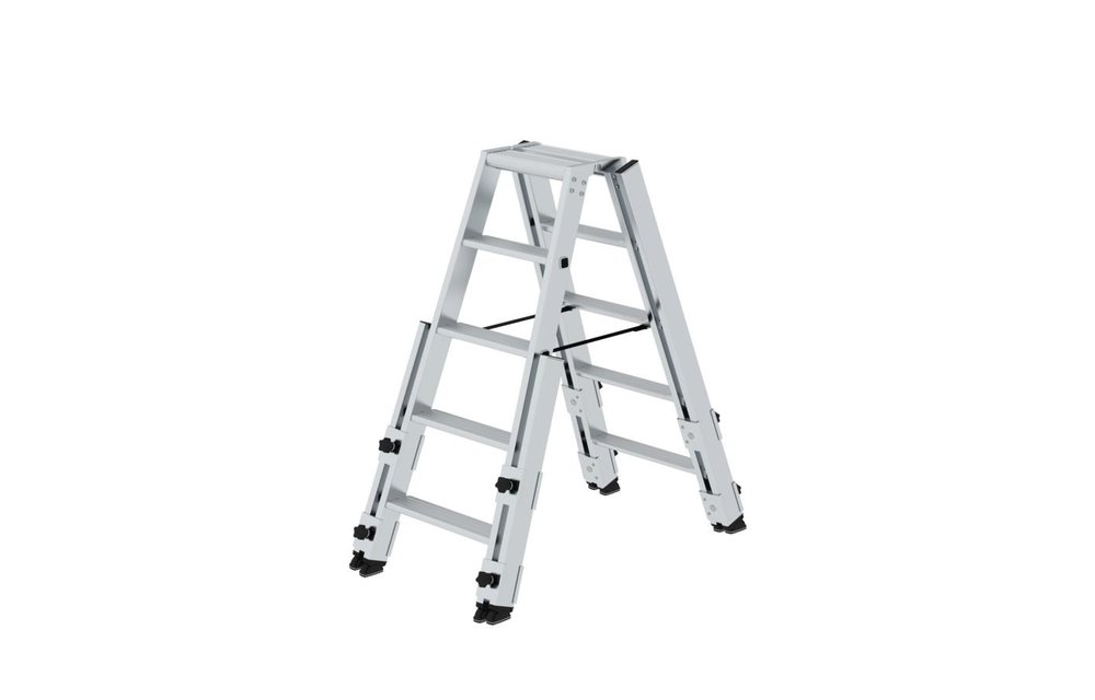 Aluminium telescopische dubbele trap, 2x5 treden