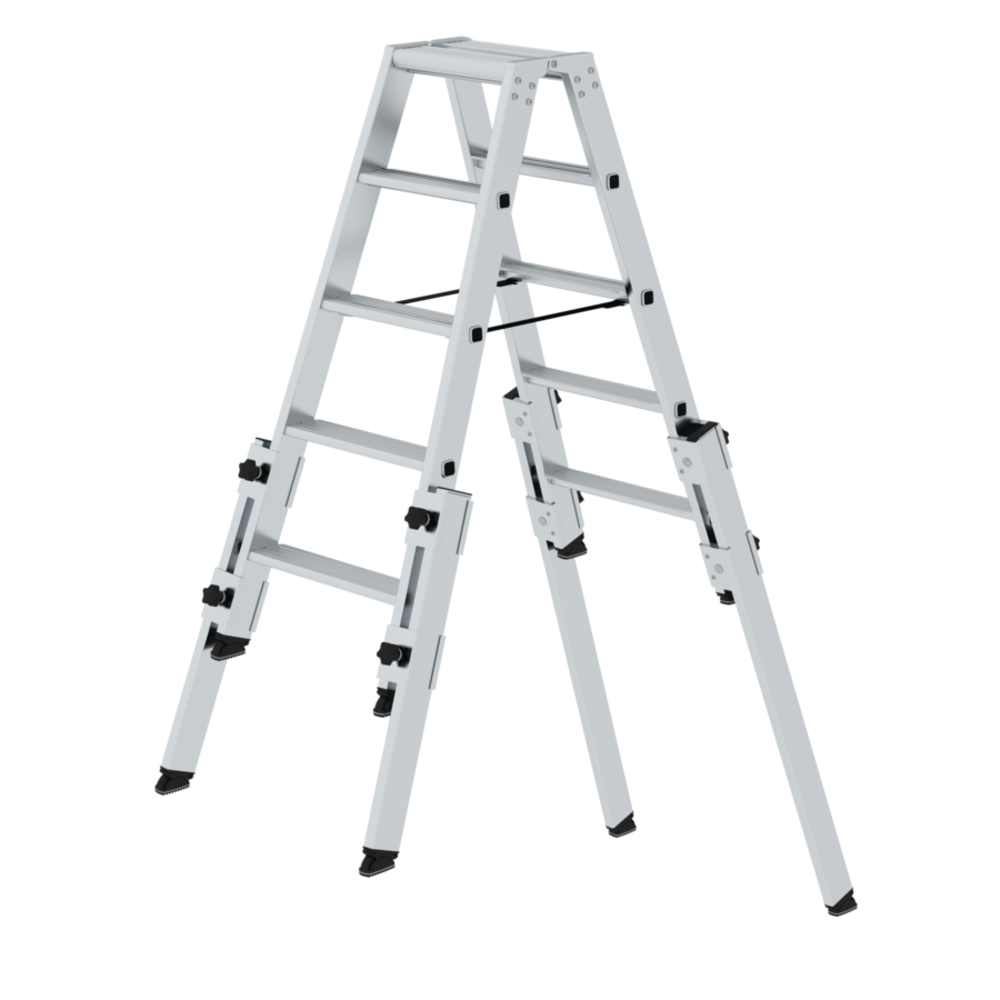 Roossien Aluminium telescopische dubbele trap, 2x5 treden Roossien Aluminium telescopische dubbele trap, 2x5 treden