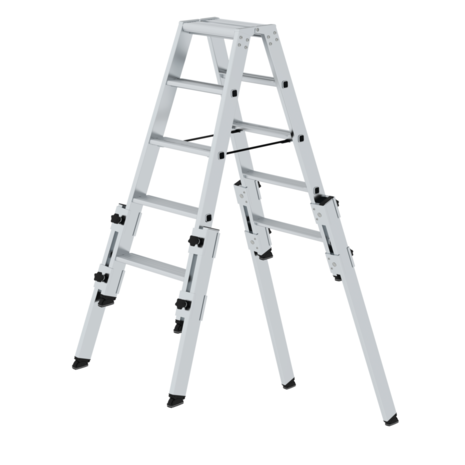 Roossien Aluminium telescopische dubbele trap, 2x5 treden Roossien Aluminium telescopische dubbele trap, 2x5 treden