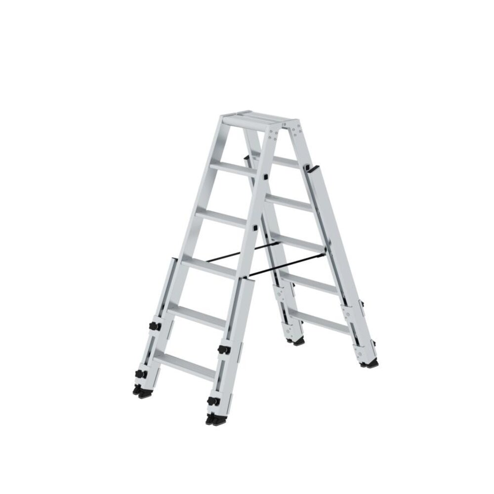 Roossien Aluminium telescopische dubbele trap, 2x6 treden