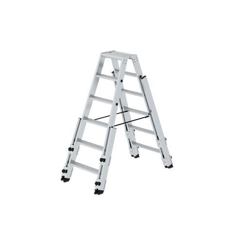 Roossien Aluminium telescopische dubbele trap, 2x6 treden