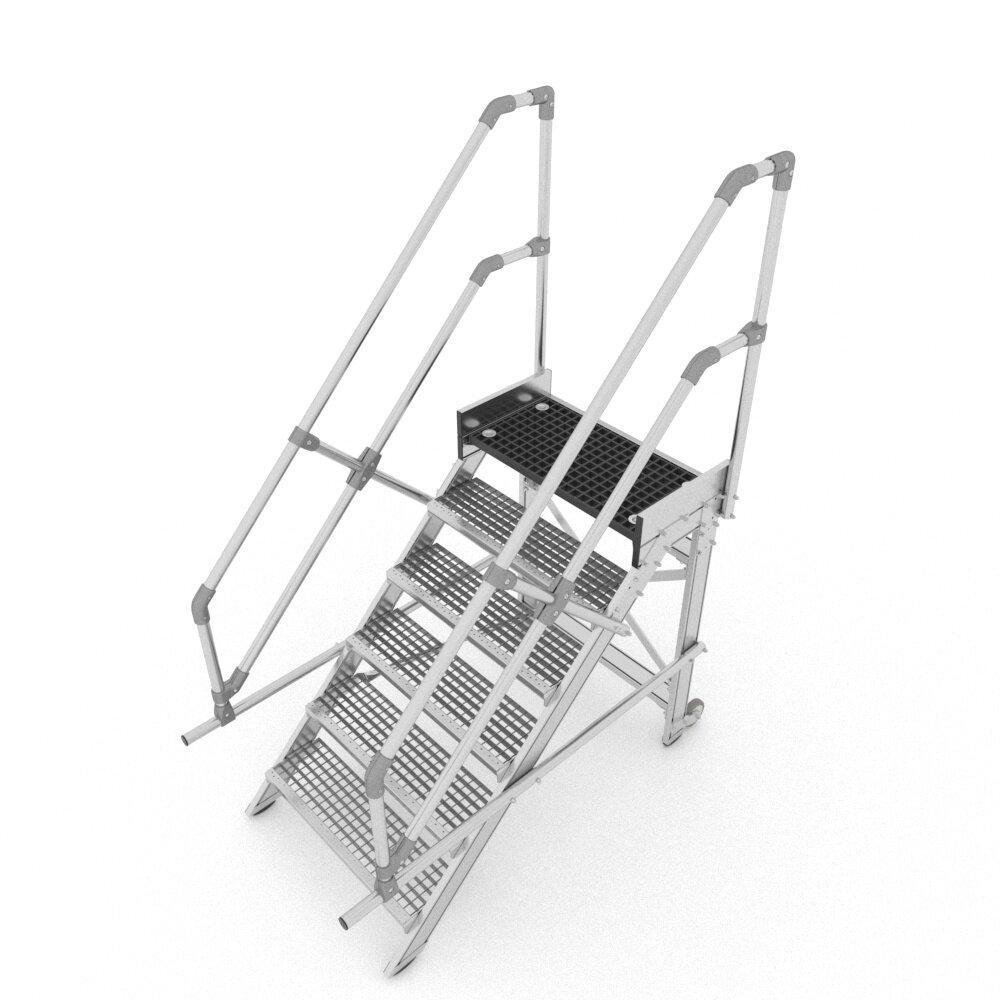 Munk Aluminium verrijdbare trailertrap met kunststof platform