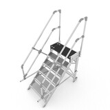 Munk Aluminium verrijdbare trailertrap met kunststof platform