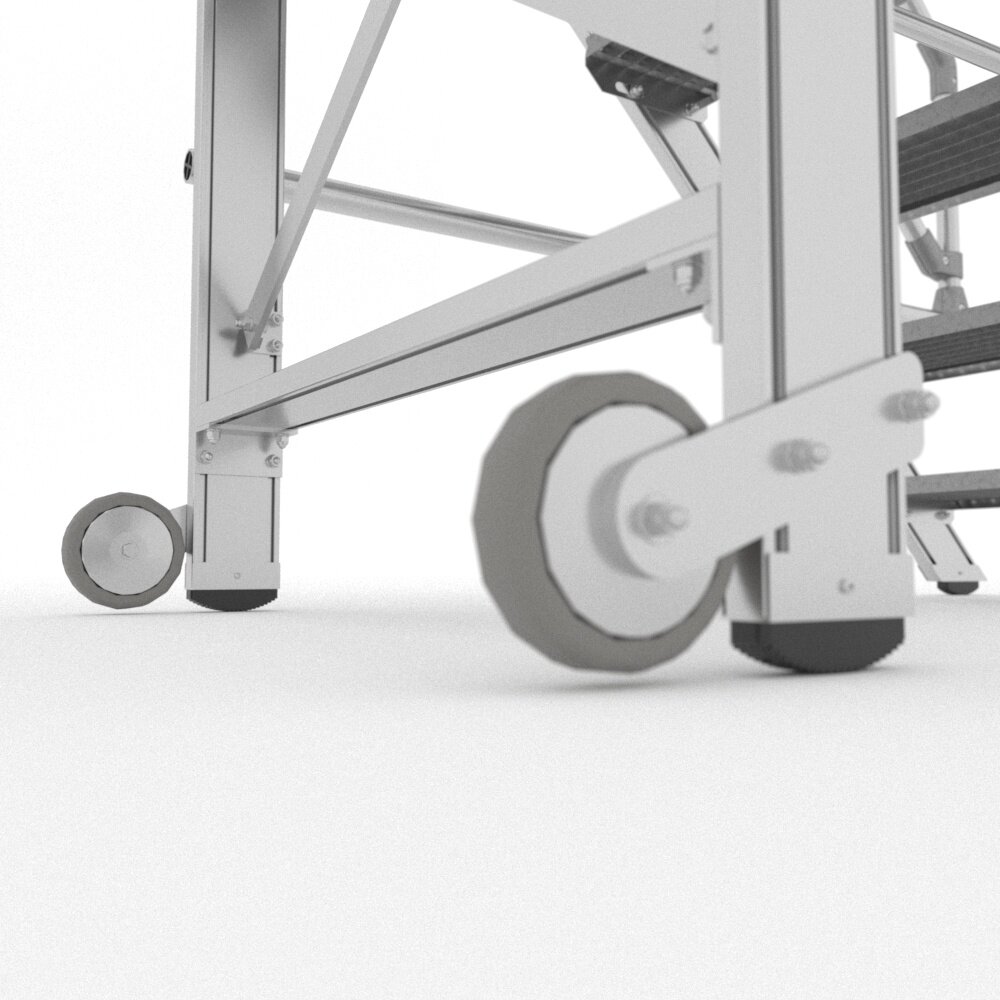 Munk Aluminium verrijdbare trailertrap met kunststof platform