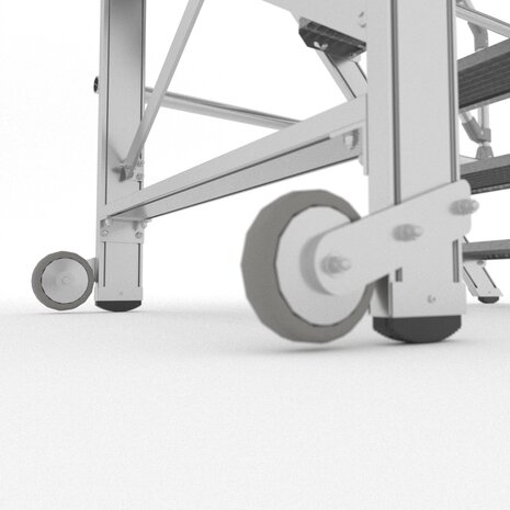 Munk Aluminium verrijdbare trailertrap met kunststof platform