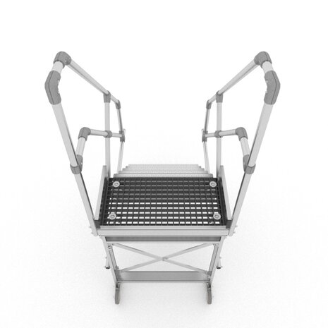 Munk Aluminium verrijdbare trailertrap met kunststof platform