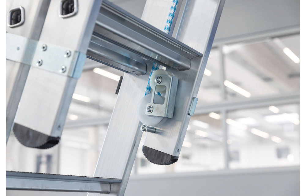 3-delige aluminium optrekladder, 3x14 sporten