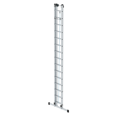 Roossien 2-delige aluminium optrekladder, 2x15 met stabilisatiebalk