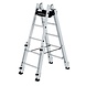 Roossien Aluminium telescopische dubbele ladder, 2x5 sporten Roossien Aluminium telescopische dubbele ladder, 2x5 sporten