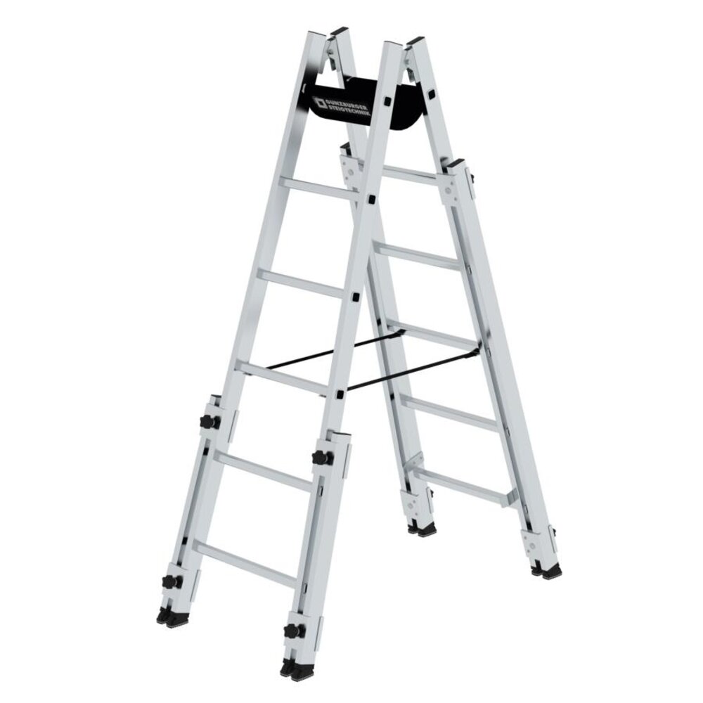 Munk Aluminium telescopische dubbele ladder, 2x6 sporten