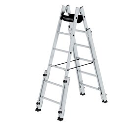 Roossien Aluminium telescopische dubbele ladder, 2x6 sporten