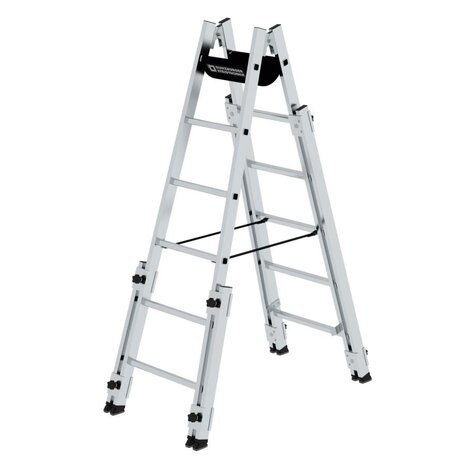 Munk Aluminium telescopische dubbele ladder, 2x6 sporten