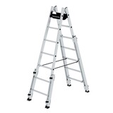 Roossien Aluminium telescopische dubbele ladder, 2x7 sporten